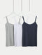 3pk Cotton Rich Lace Trim Vests